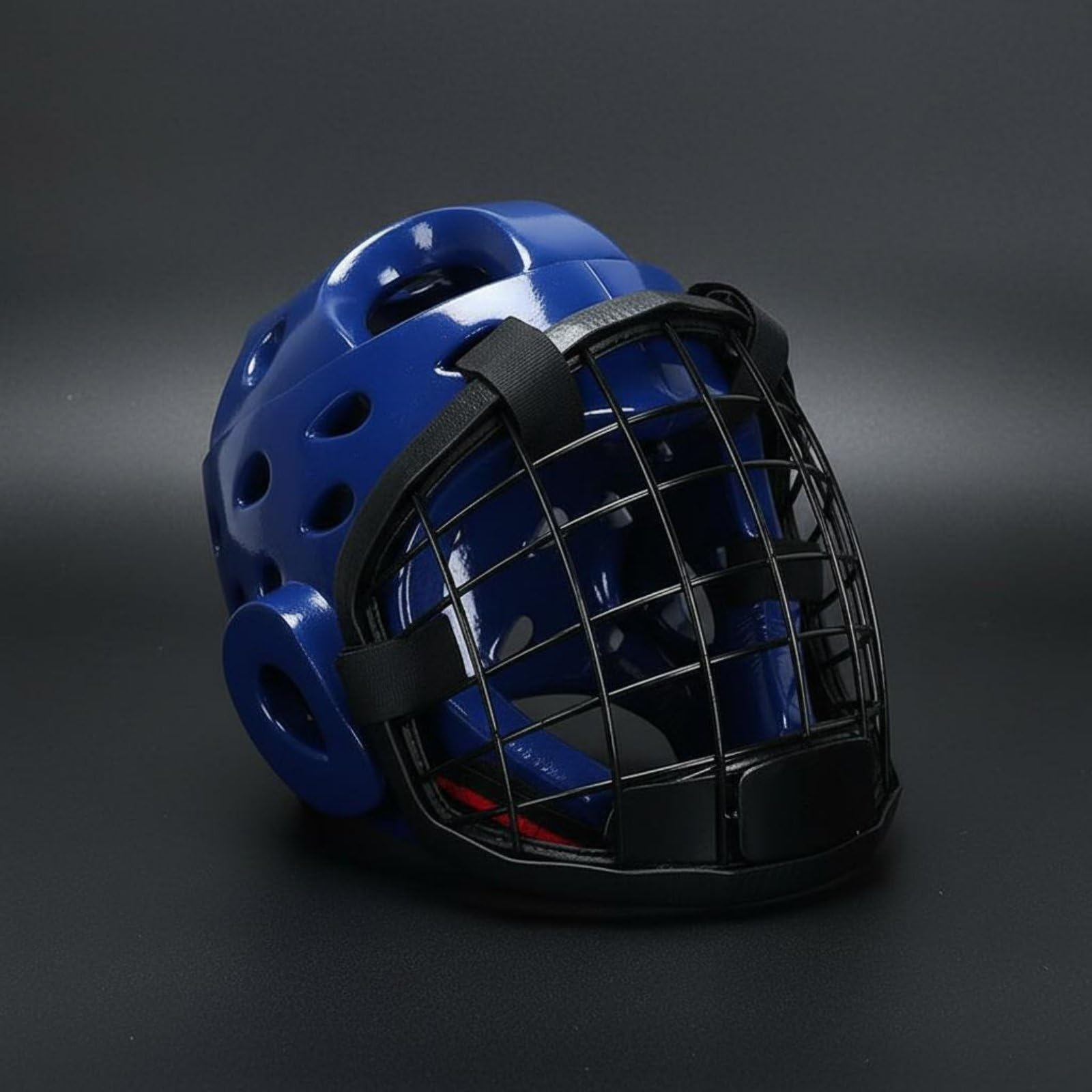 Casco Protettivo con Griglia Design Traspirante con Maschera Chiusura, Casco Boxe, Caschetto da Taekwondo per Principianti