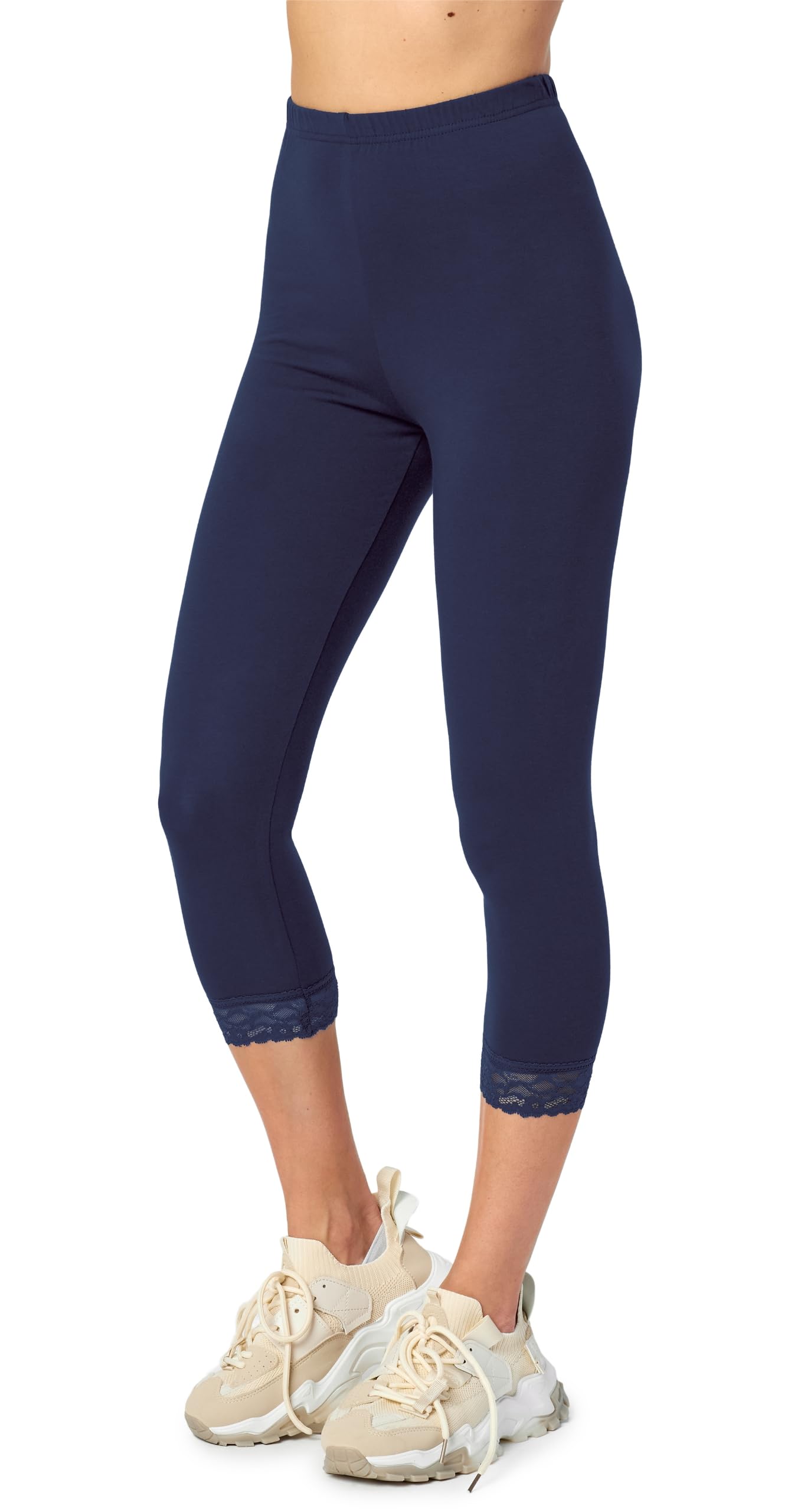 Merry Style Women's 3/4 Leggings MS10-290(Navy Blue, XXL)