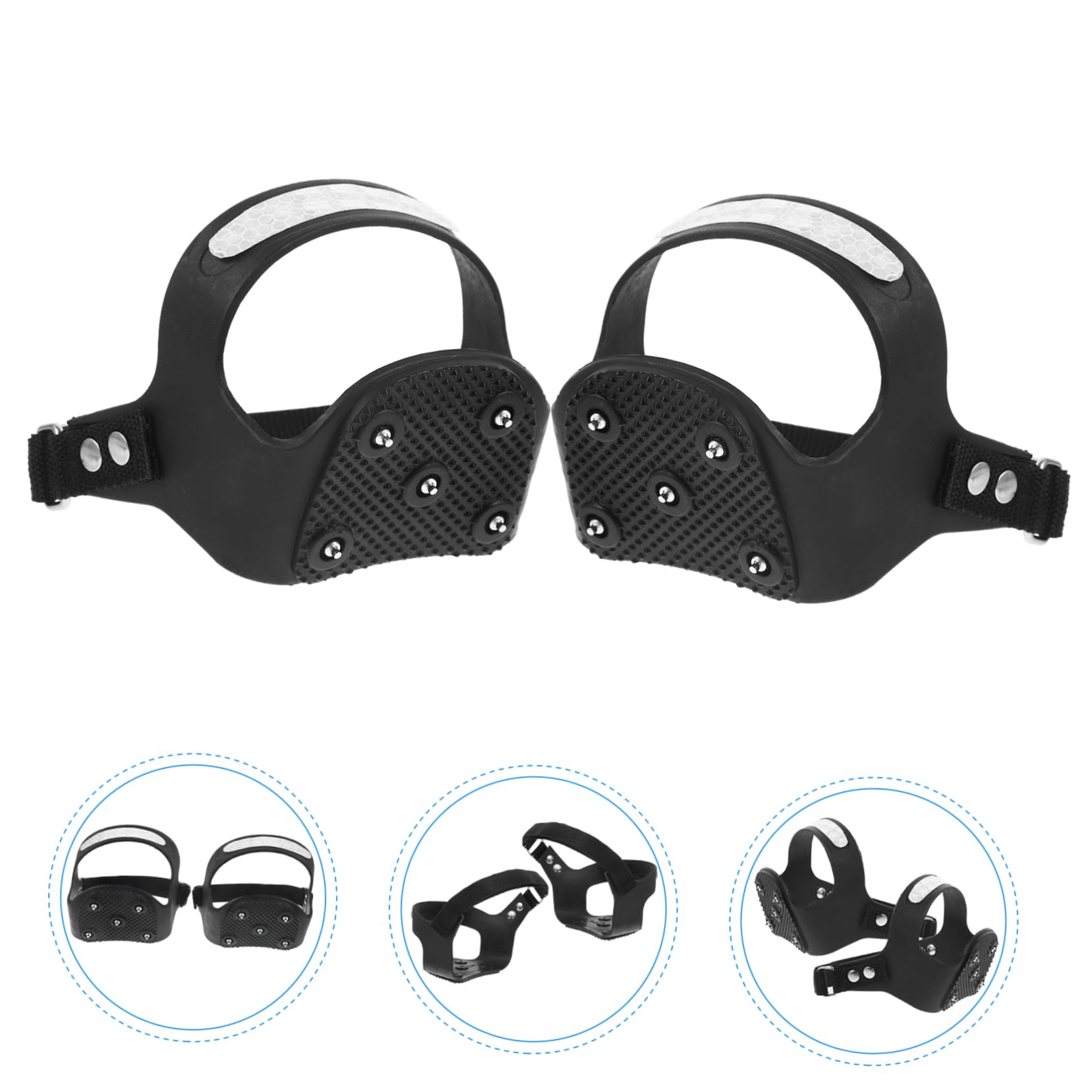LIFKOME Crampons à Glace Crampons Crampons Couvre-chaussures D'escalade Sur Glace Poignées De Glace Pointes De Neige Crampons Antidérapants à Glace Pointes De Chaussures Black