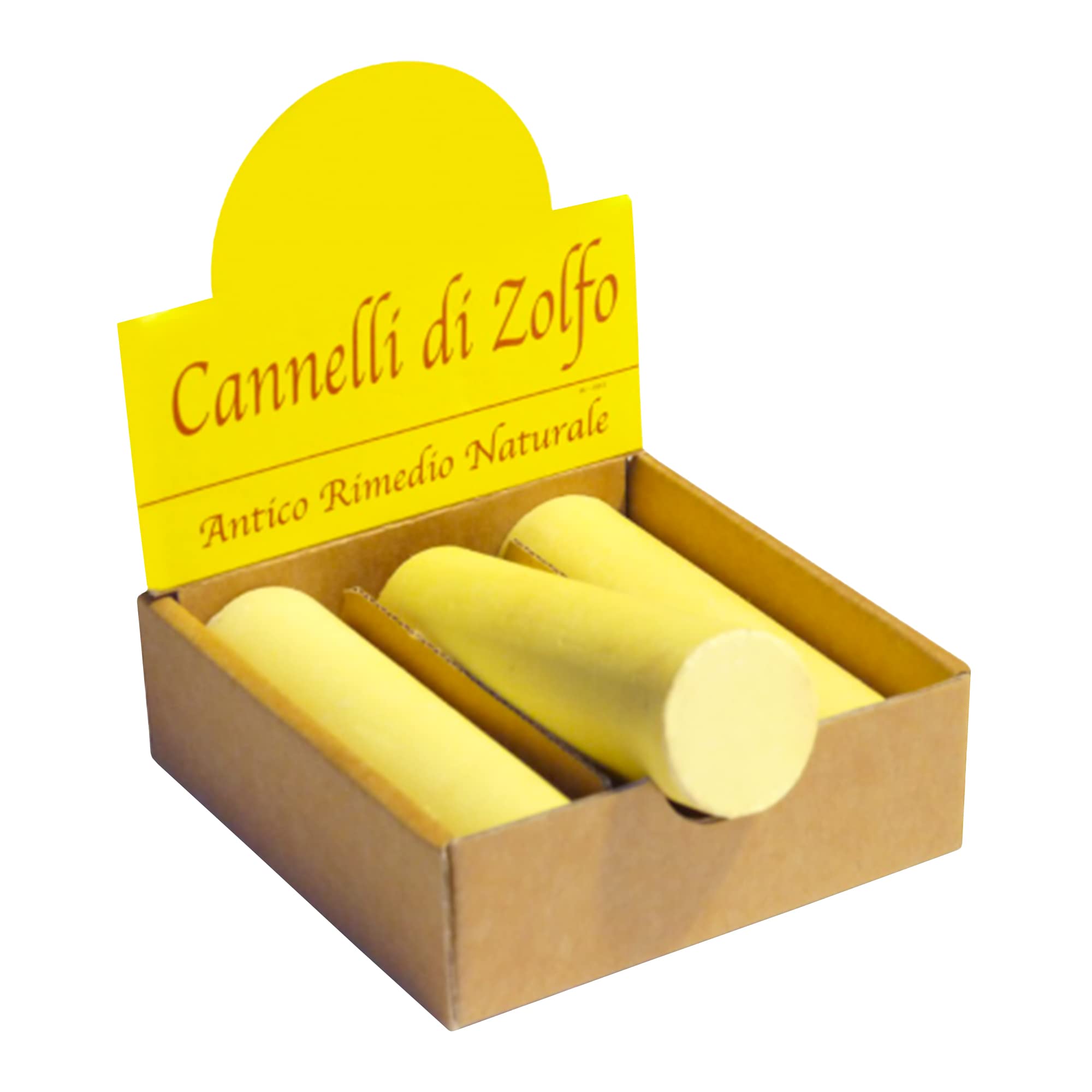 Cannelli di Zolfo. Confezione piccola da 3 pezzi. Antico rimedio alternativo per alleviare fastidi muscolari, contusioni, fastidi collo, spalle e braccia.