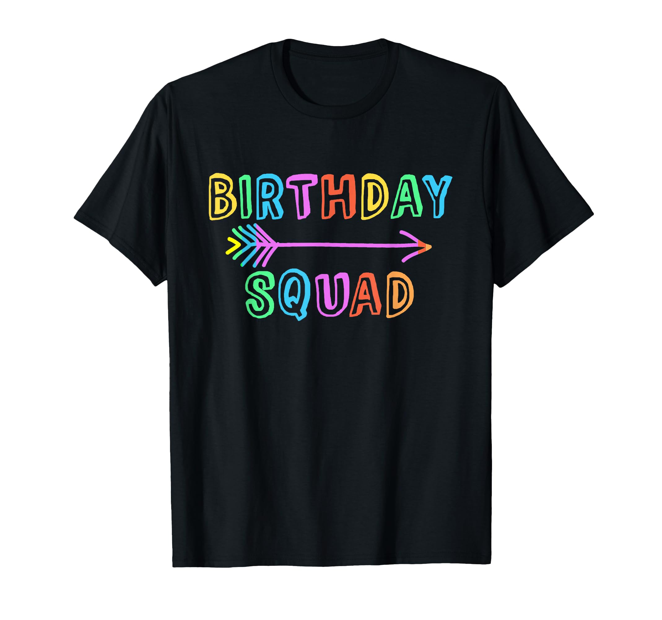 Colorful Kids BIRTHDAY SQUAD Mom Dad Crew Matching Siblings T-Shirt