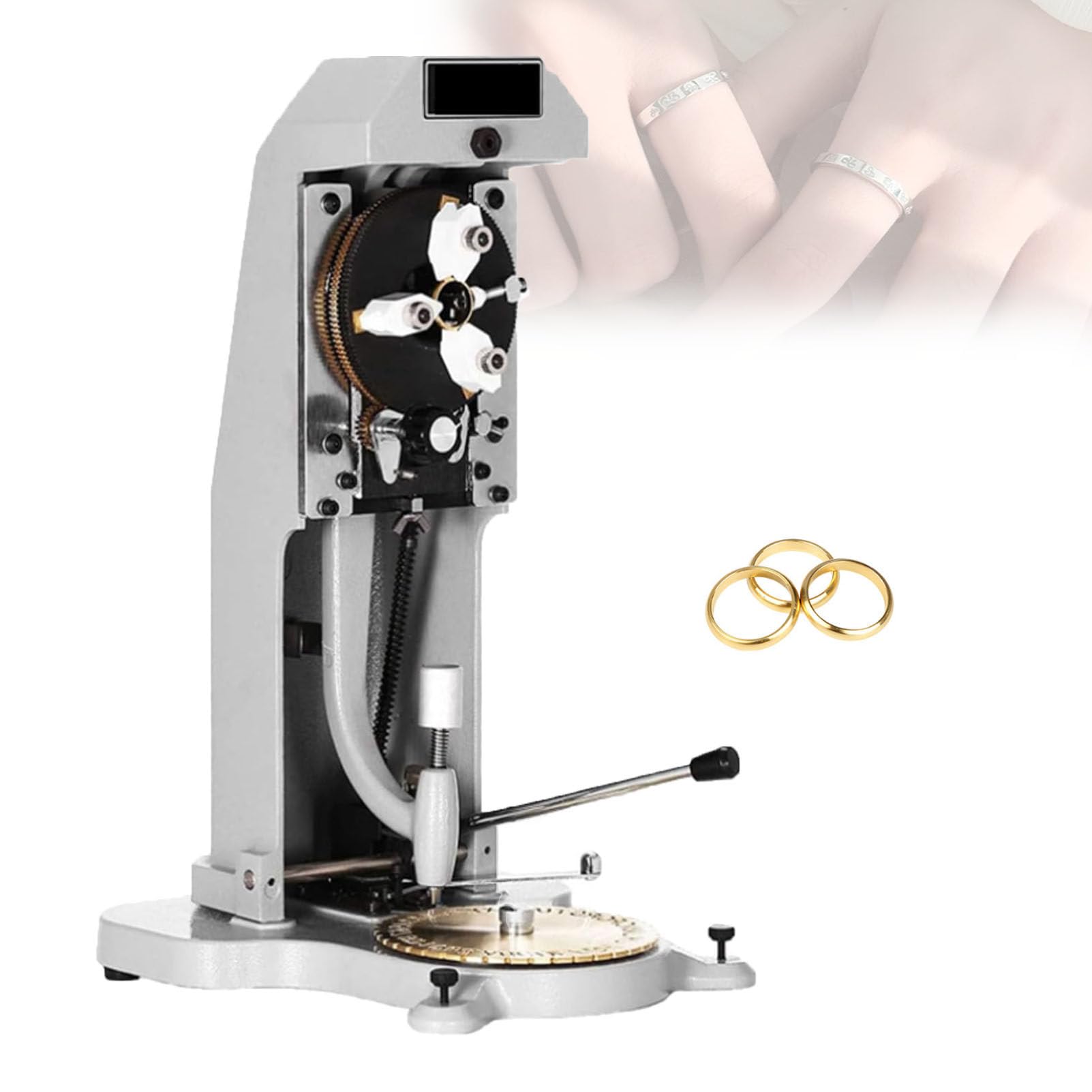 Pfps Inside Ring Engraver Machine, with 2 Fonts Double Sided Dial, 1.5mm-2.0mm Character Letter Block, Ring Engraver Tool for DIY Rings Jewelry