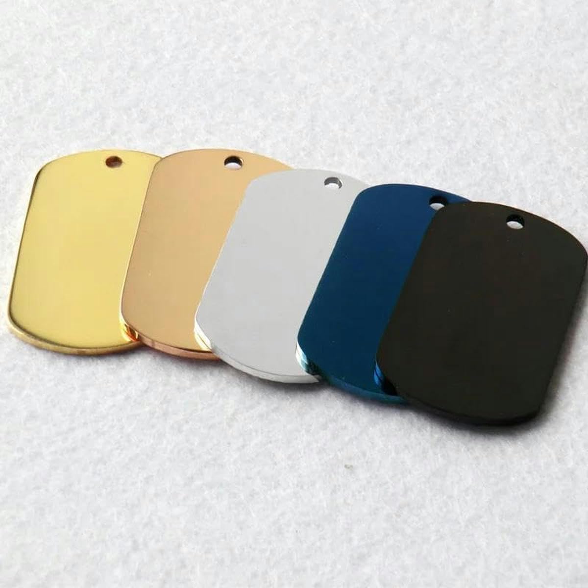 100 Stück Blanko-Haustiermarke aus Edelstahl, Namensschild, Katzen-/Hundemarke, Anhänger, Hundemarke aus Edelstahl, individuelle Hundemarke für Katzen, personalisierte Hundemarke, Gold, S, 40 x 25 mm