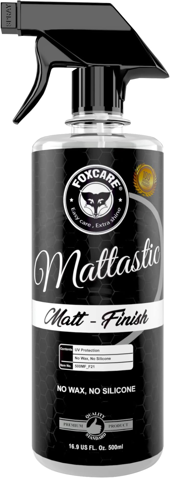 Foxcare Mattastic Matte Finish Shampoo 500ml | Matte & Satin Paint Cleaner for Car | Safe for Vinyl Wraps, Bike, Bullet & Scooty | Streak-Free Matte Detailer with Surface Protection