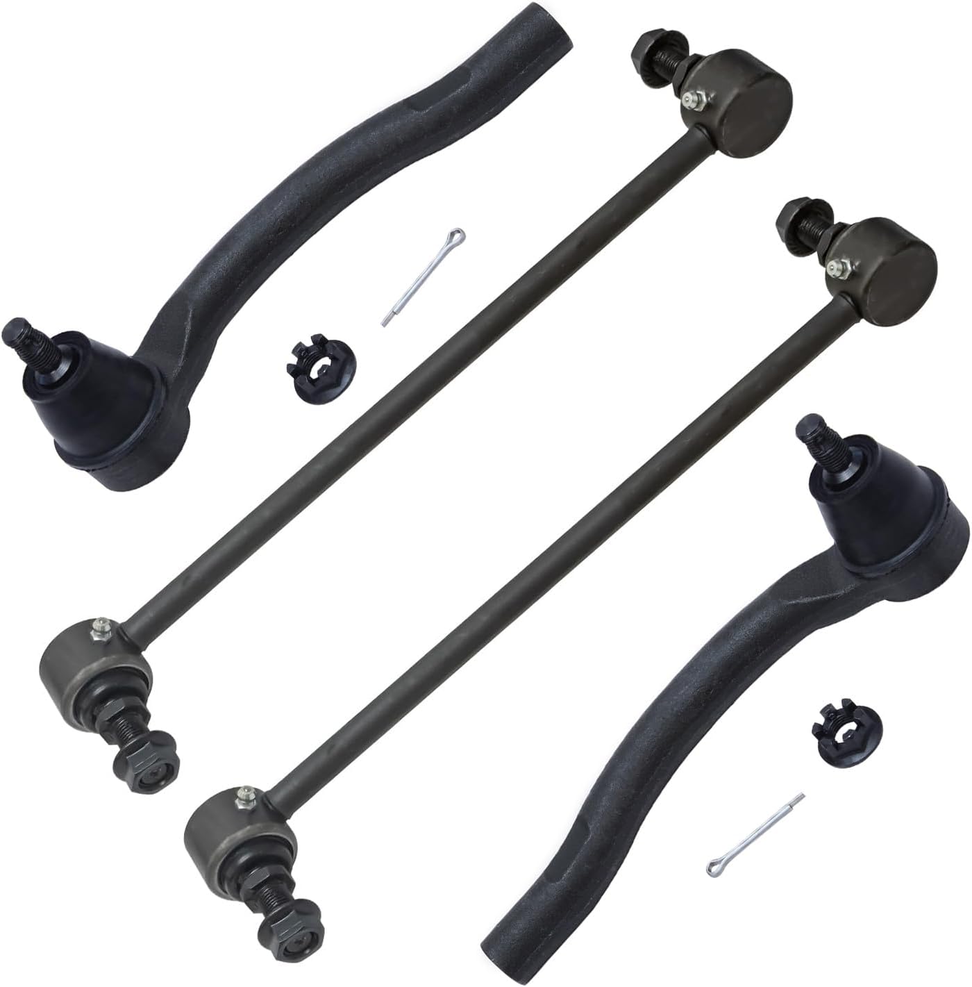 Detroit Axle - Front 4pc Sway Bars Tie Rods for 09-15 Honda Pilot 07-13 Acura MDX ZDX, 2 Sway Bars 2 Outer Tie Rods 2009 2010 2011 2012 2013 Replacement