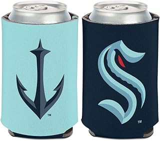 WinCraft NHL Seattle Kraken Logo Can Cooler 1-Pack 12 oz. (Foldable, 2-Sided Design)