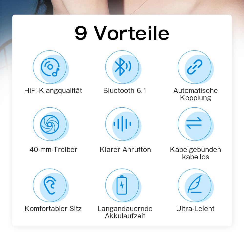 Bluetooth 6.1 Kopfhörer Wireless mit Kabel – Faltbares Design, Verstellbarer Kopfbügel, Hi-Fi-Audio, Geräuschunterdrückung, 20 Std. Standby – Kompatibel mit Smartphone, PC, Tablet.(Silber)