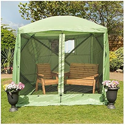 The Vista Outdoor Spring Up 4 Sided Instant Gazebo Premium Shelter Screen House Green