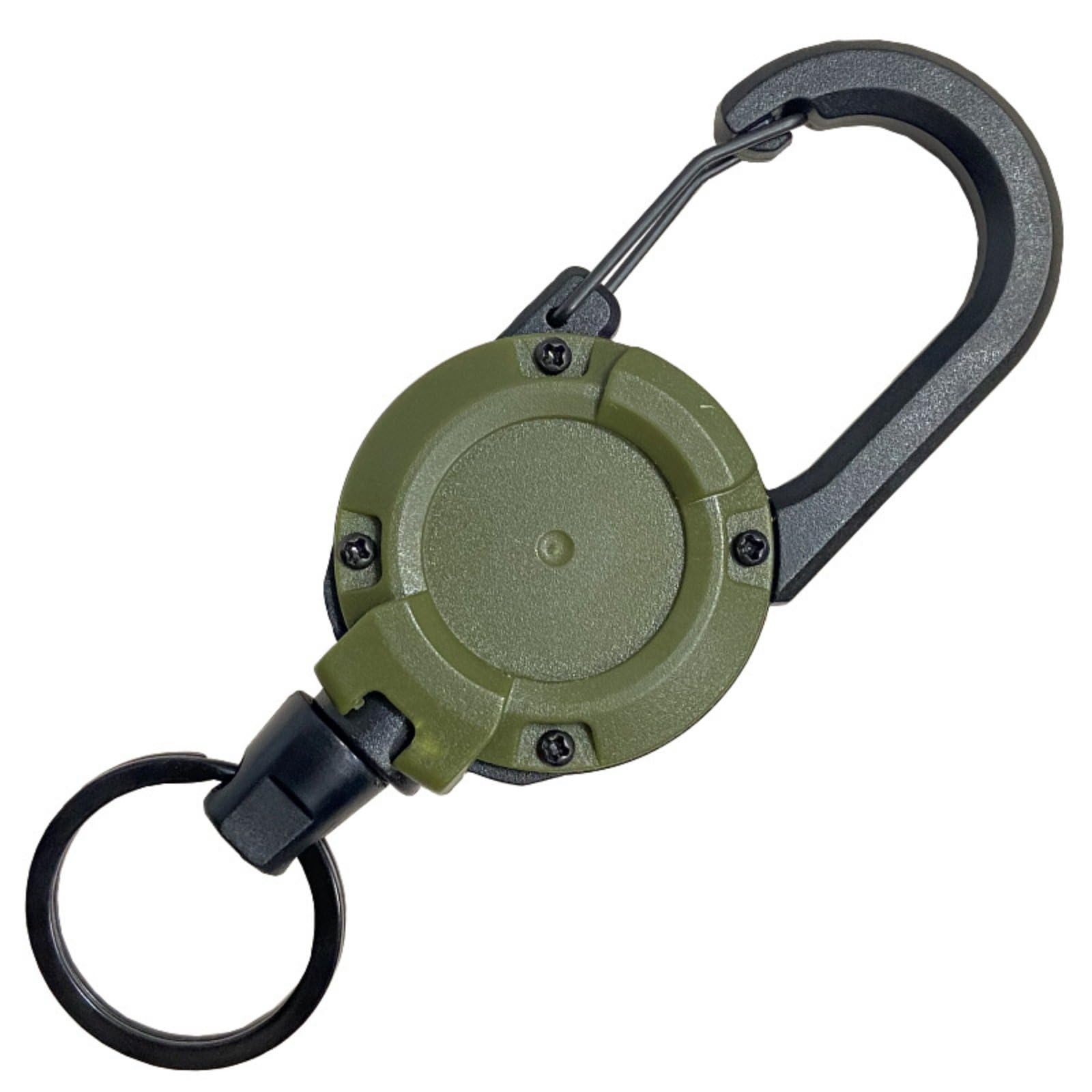 APIRILY Retractable Carabiner Keychain Steel Wire Cord Carabiner Key Reel Sturdy Duty Retractable Keychain Portable Gear Fastener, Army Green | Key Chains Rings & Cases | Mens Accessories-image-30