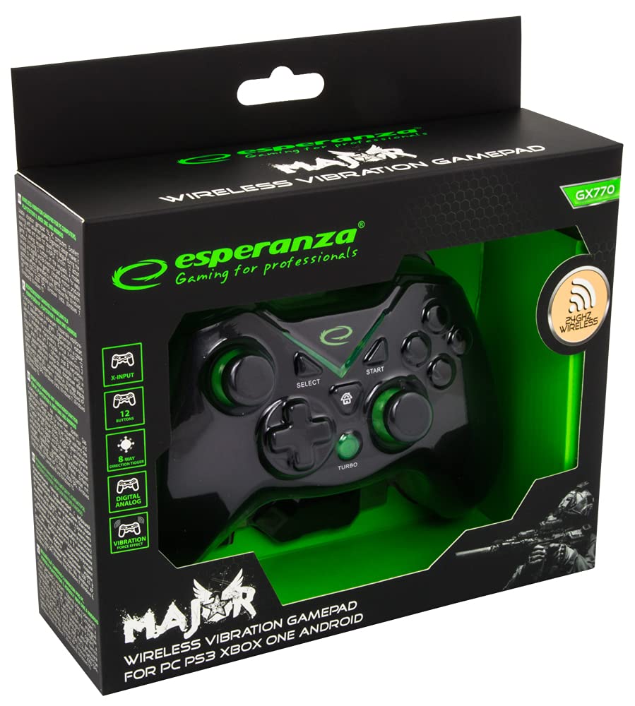Esperanza EGG112K Game Controller Gamepad PS3 Xbox One PC USB 2.0 Black