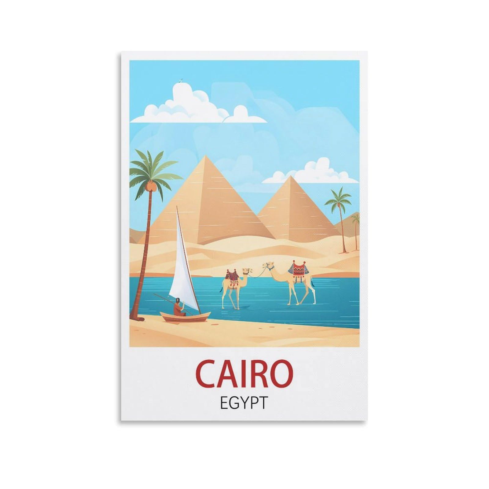 Nprzm A220 Tin Signs Retro Cairo Egypt Posters Tin Sign Plaque Poster Wall Art Decoration For Cafe Bar Restaurant Pub 15X30cm