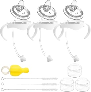 Sippy Cup Conversion Kit for Philips Avent Natural Baby Bottles, Baby Transition Set with Soft Silicone Nipple, Tapered Weighted Straw and Bottle Handles, 3-Piece Set for Babies 6 Months and Up