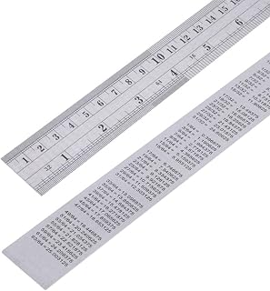 Metric Ruler,Ruler 12 Inch,Metal Steel Ruler for Home Office Study 1 Psc | Two Styles Rulers Shipped Randomly, One Equipped with Conversion Table and The Other Without
