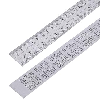 Metric Ruler,Ruler 12 Inch,Metal Ruler,Steel Ruler with Conversion Table | Metal Ruler 12 Inch for Office Home Office Study Engineers Artists 1 Pack