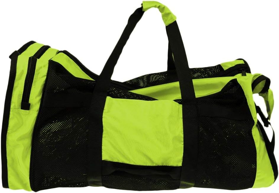 Heavy Duty Foldable Mesh Dive Bag Duffel Bag Storage Pouch for Diving Scuba Snorkeling Gear Green