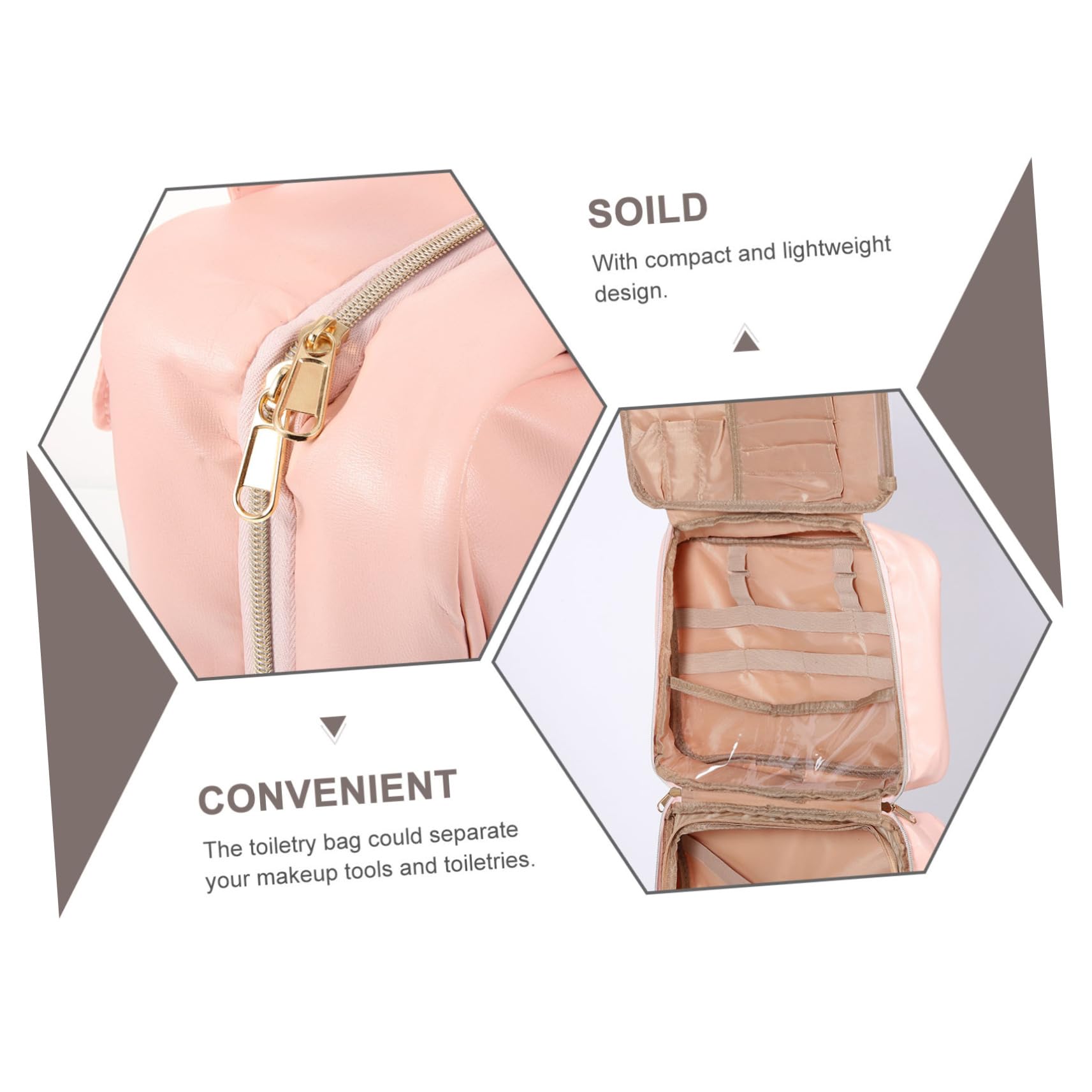 DOITOOL Neceser De Viaje Neceser Colgante para Mujer Organizador De Cosméticos Bolso De Maquillaje Portable Cuero Sintético Elegante