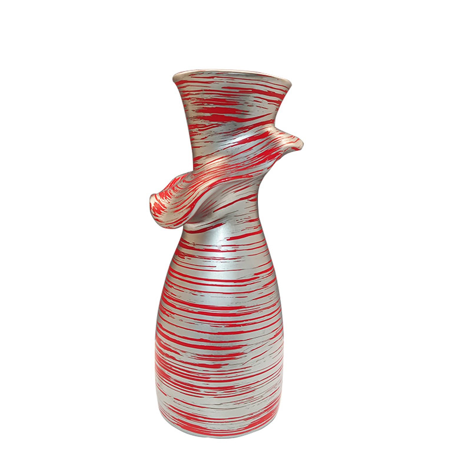 Ocynkowany ceramiczny wazon z płatkami Nadaje się do dekoracji stołu i półki, do kominka, sypialni, kuchni, stołu biurowego,Red