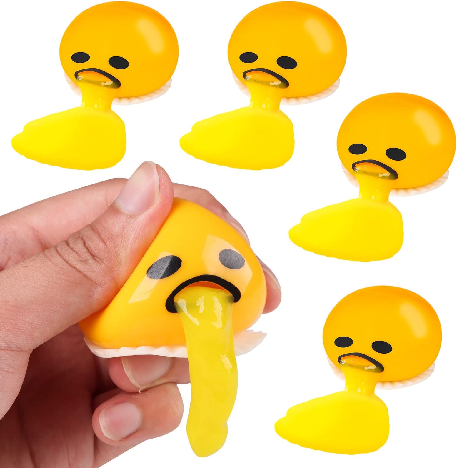 4 Pieces Yellow Round Vomit Sucking Lazy Egg Yolk, Vomit Egg Yolk, Stress Relief Toys,Lazy Stress Relief Toys,Stress Relief Fidget Toy