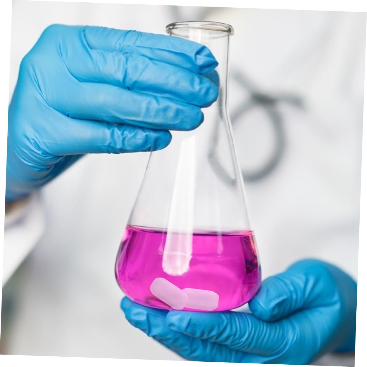 Barre Magnetiche in Ptfe Bianche per Laboratorio, 10 Pezzi | Alta Resistenza Termica, Sicurezza Migliorata, Compatibili Agitazione Magnetica in Ambienti Scientifici