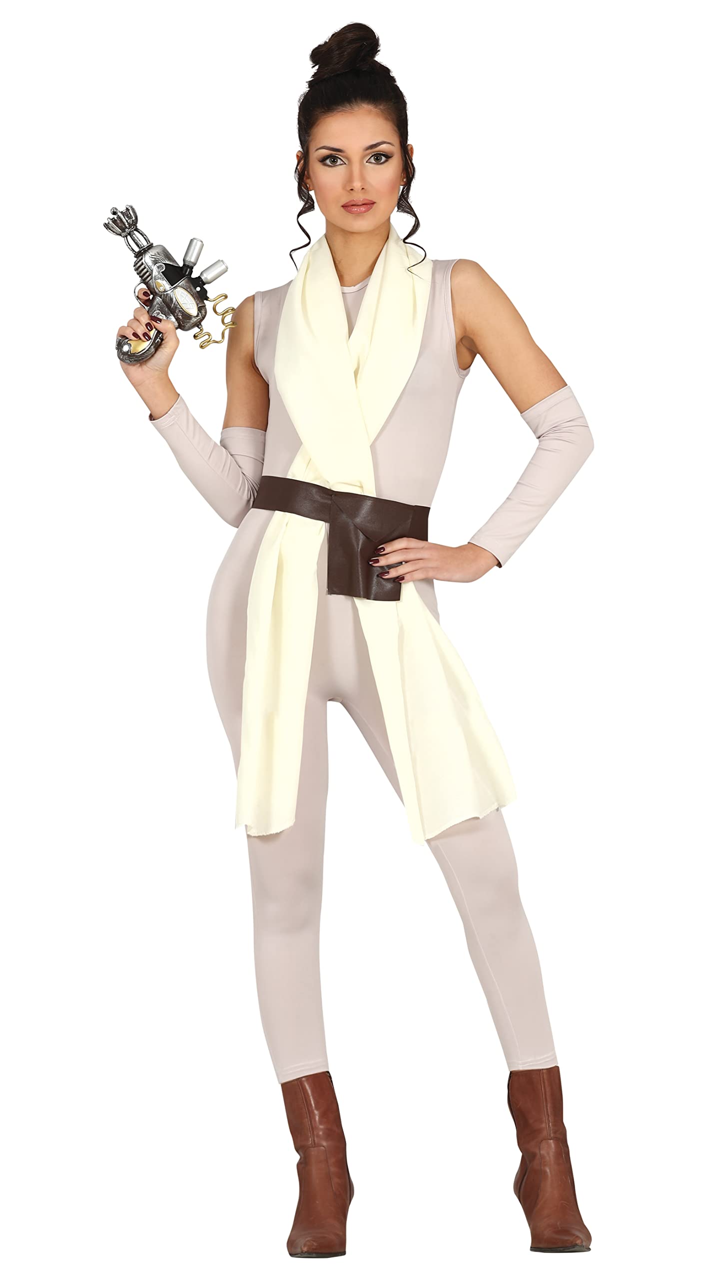 FIESTAS GUIRCA Disfraz de Guerrera Galáctica - Atuendo Blanco de Princesa Espacial para Mujer Adulta Talla S 36-38