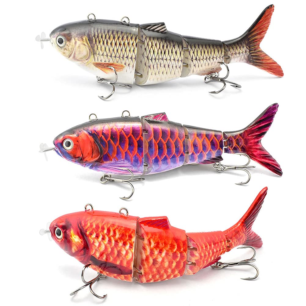 Robot elettrico Wobbler esca da pesca esca automatica a 4 segmenti for il nuoto esca for la pesca SwimbaitUSB elica esca for la pesca intelligente