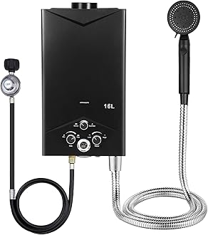 Tankless Water Heaters,4.21GPM 16L, Outdoor Portable Gas Hot Water Heaters, Fast Constant Temperature Water Heaters, Portable Water Heaters with Digital Display, Sprinkler 1 Set