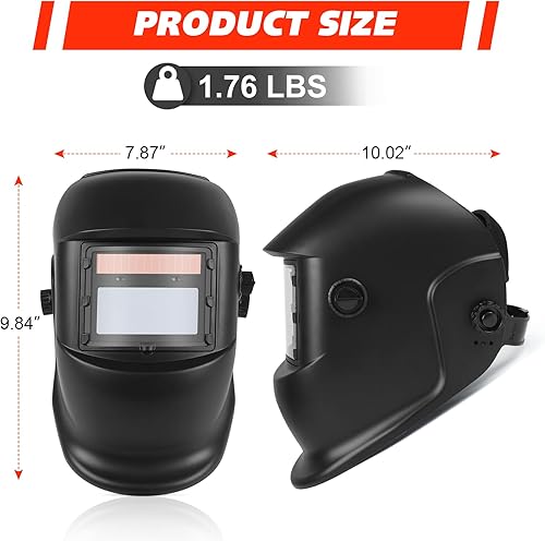 Miniatura 2 de Casco de color verdadero de soldadura con capucha de oscurecimiento automático con rango de sombra ajustable 49-13 para máscara de soldador TIG MIG