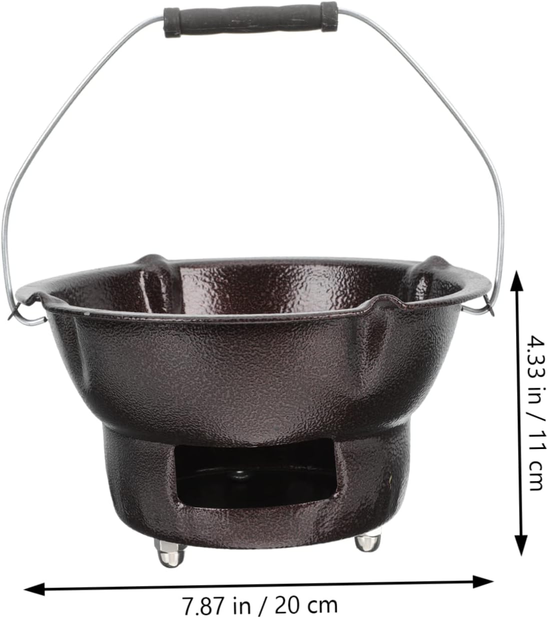 Yardwe Cast Iron Charcoal Stove Portable 7.87X7.87X4.33 Inch Outdoor Charcoal Brazier Grill for Cooking Heating Tabletop Coal Stove