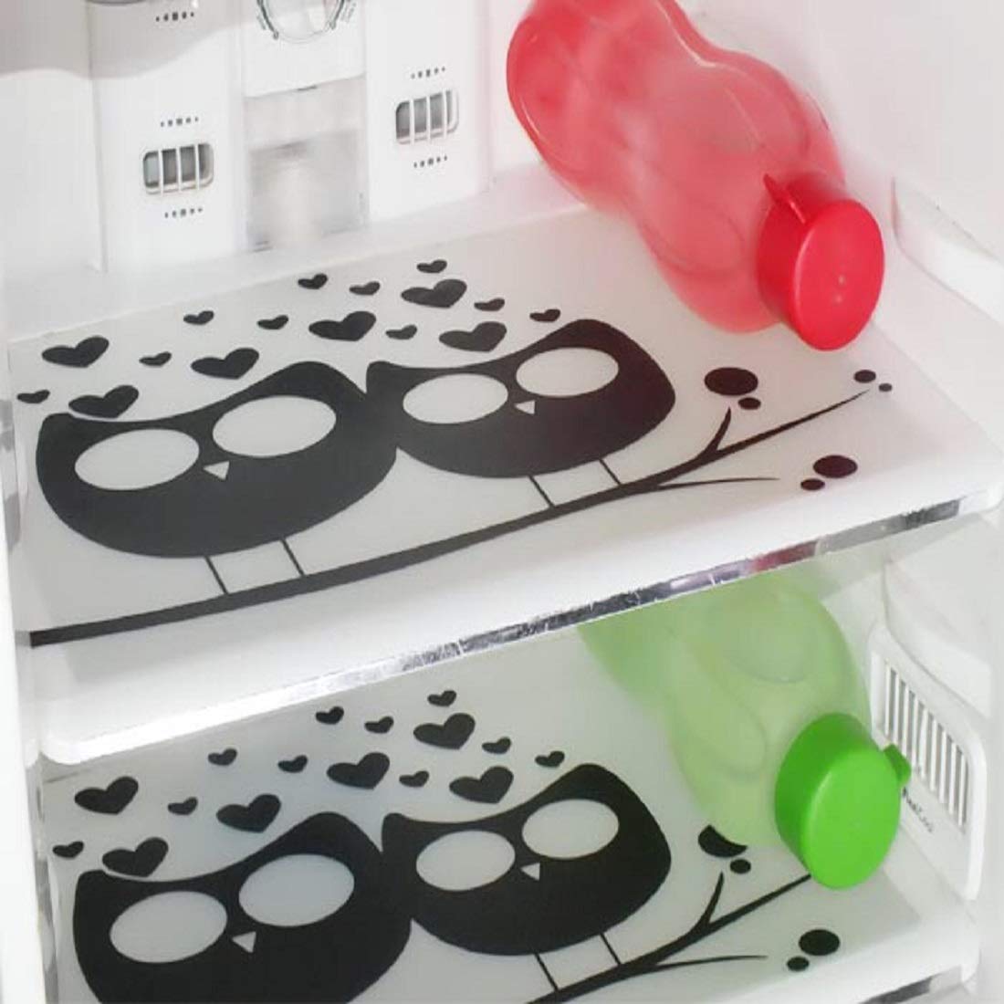 Kuber Industries Love Birds Design 6 Piece PVC Refrigerator Mat Set - Multicolour