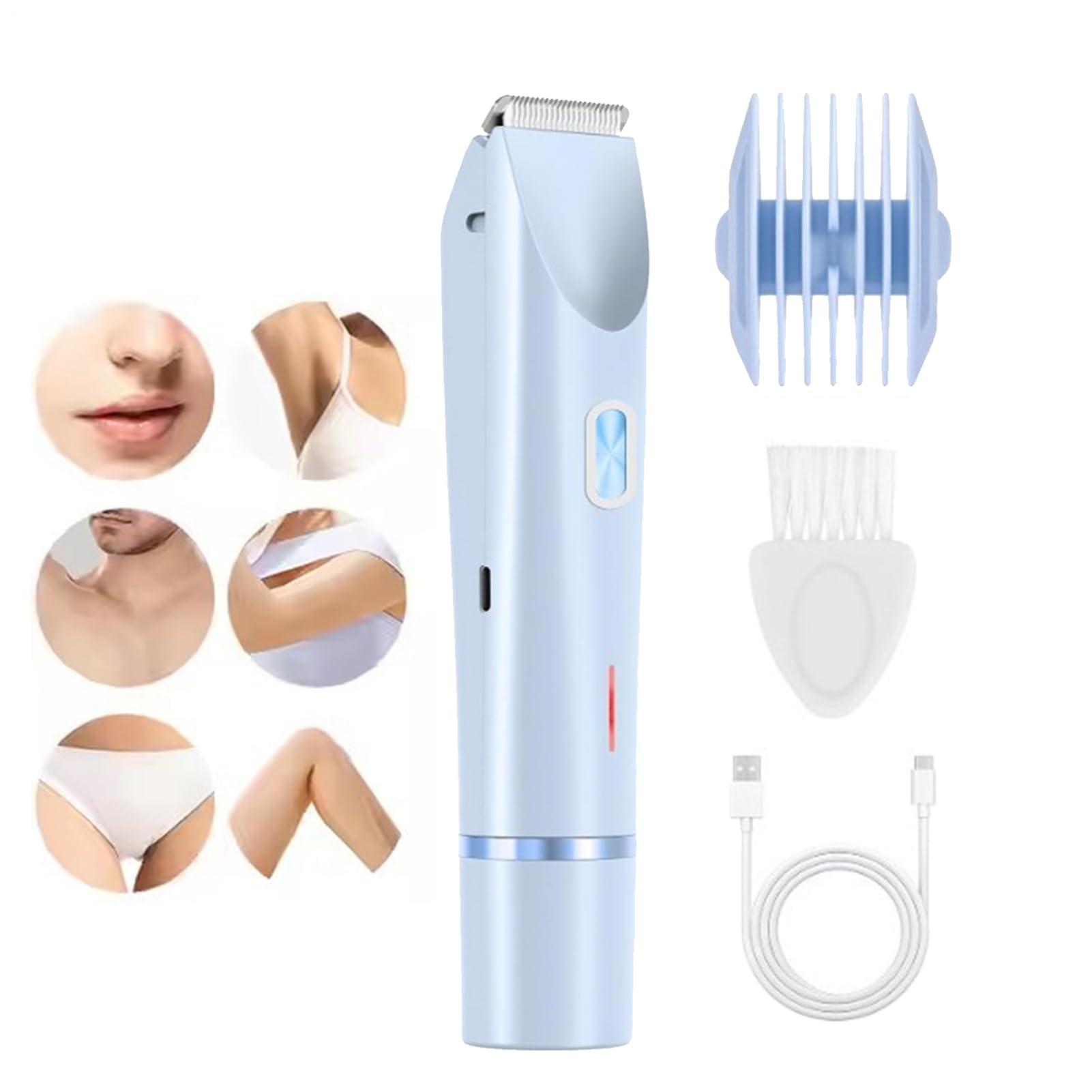 Recortadora de Bikini para Mujeres | Herramienta de Belleza con Cabezales Dobles,Recortadora De Mujeres 400mAh,para el Aseo del Público, Piel Corporal, Zona Íntima y