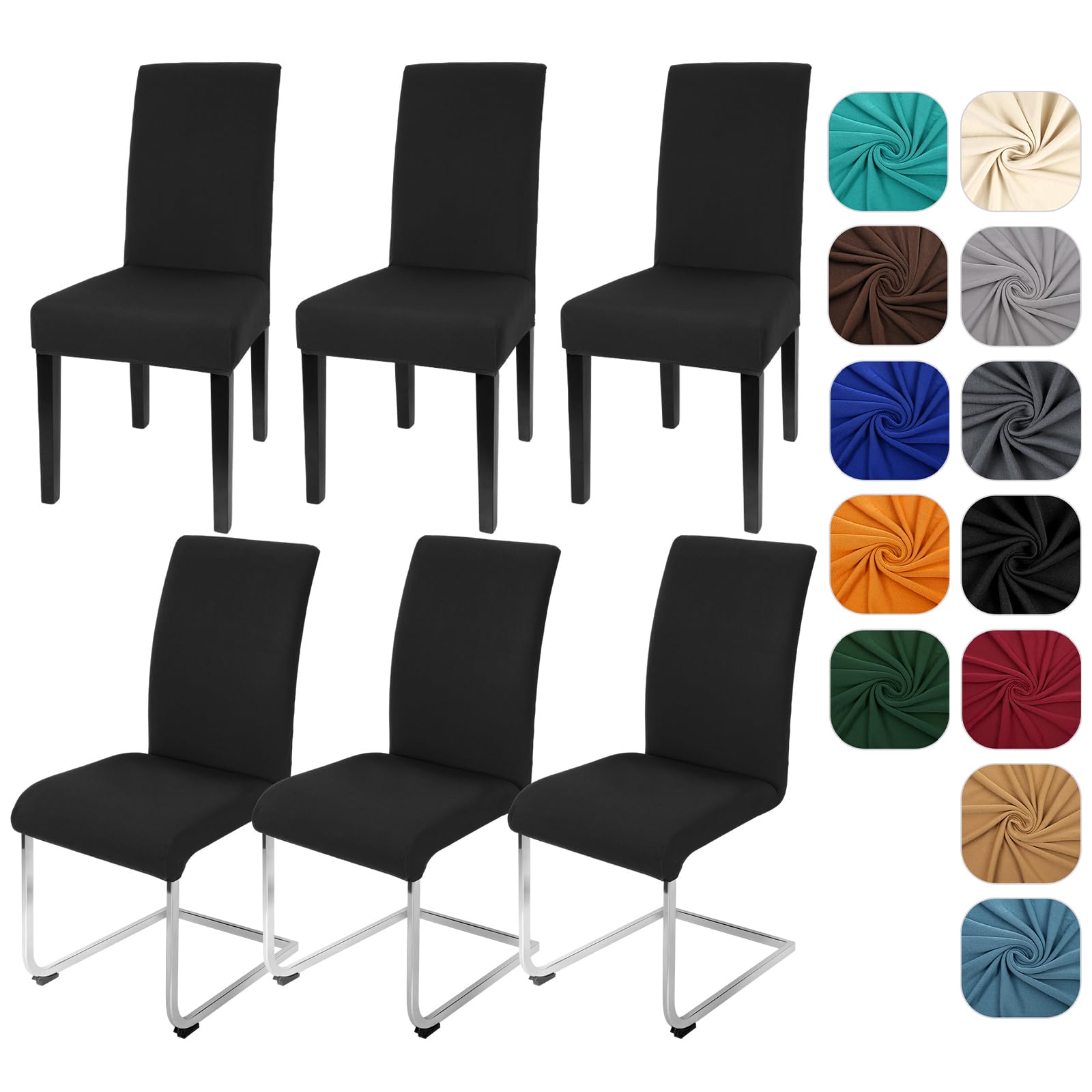 Yugarlibi Set di 6 coprisedia elasticizzati per sedia basculante, coprisedia elasticizzato, coprisedia rimovibile, lavabile, protezione per cucina, ristorante, hotel, banchetto, matrimonio, colore