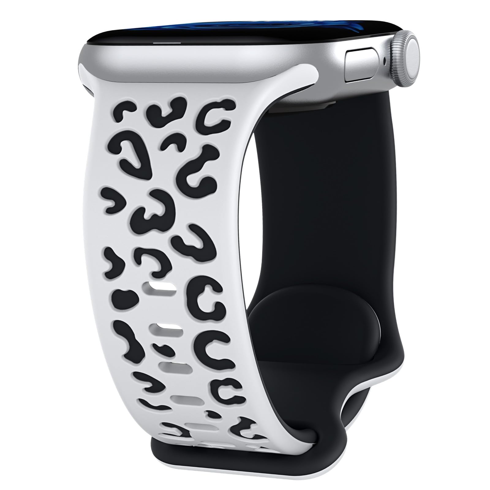 Leopard Engraved Band Compatible with Apple Watch Straps 38mm 40mm 42mm 44mm 45mm 46mm 49mm for Women, Silicone Sport Replacement Wristband for iWatch Series 11 10 9 8 7 6 5 4 3 2 1 SE Ultra — view 9