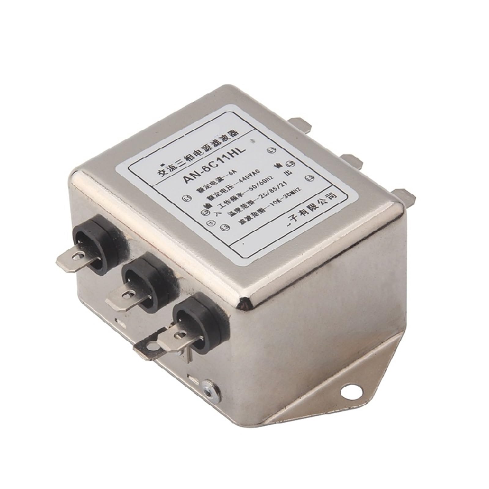 Filtre d'alimentation triphasé 6A AN-6C11HL de type enfichable