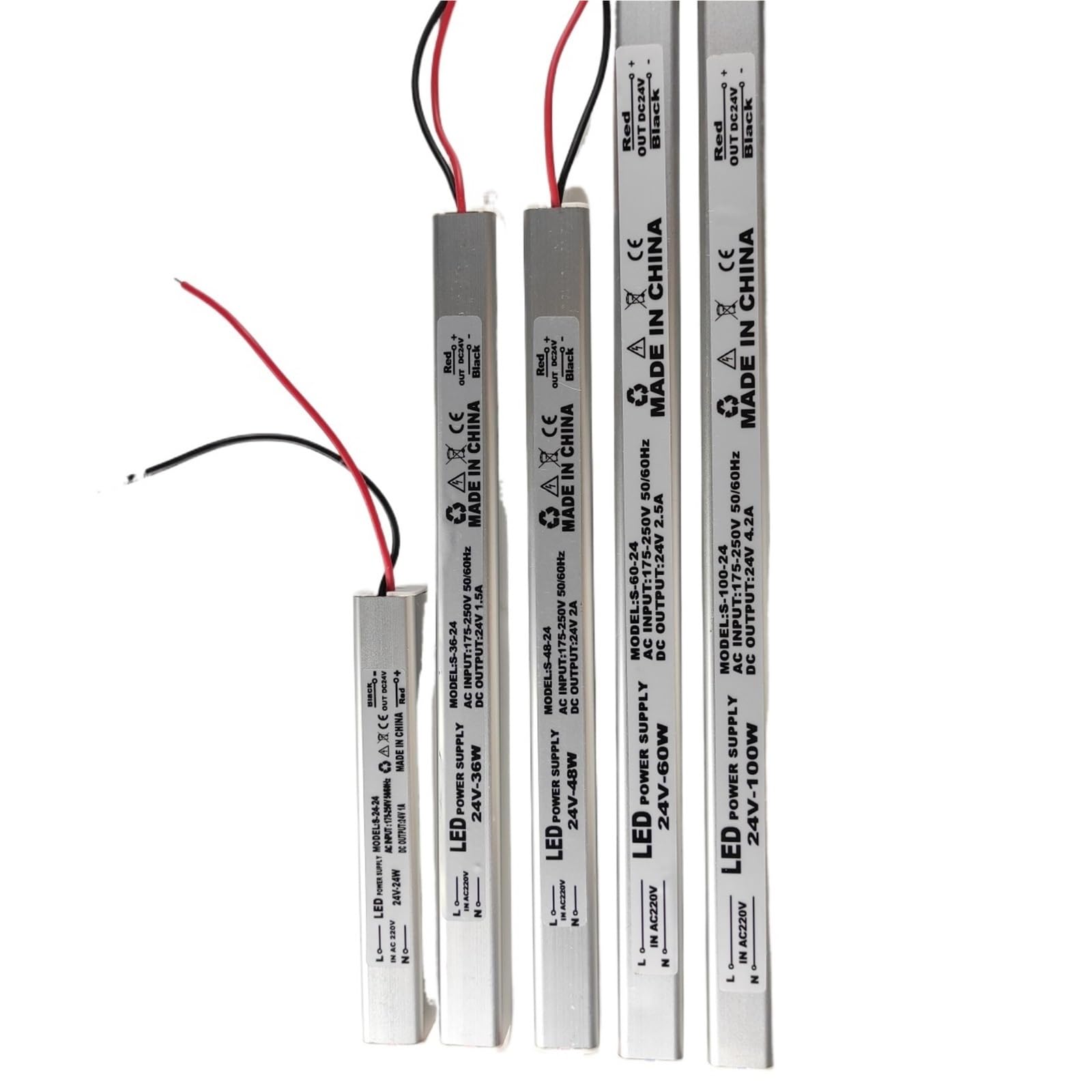 Zasilanie sterownika LED 12 V 24V, przełączanie 220V, oświetlenie sterownika LED 24 W 36 W 48 W 60 W 100 W dla światła LED (1 PIECE_36W_24V)