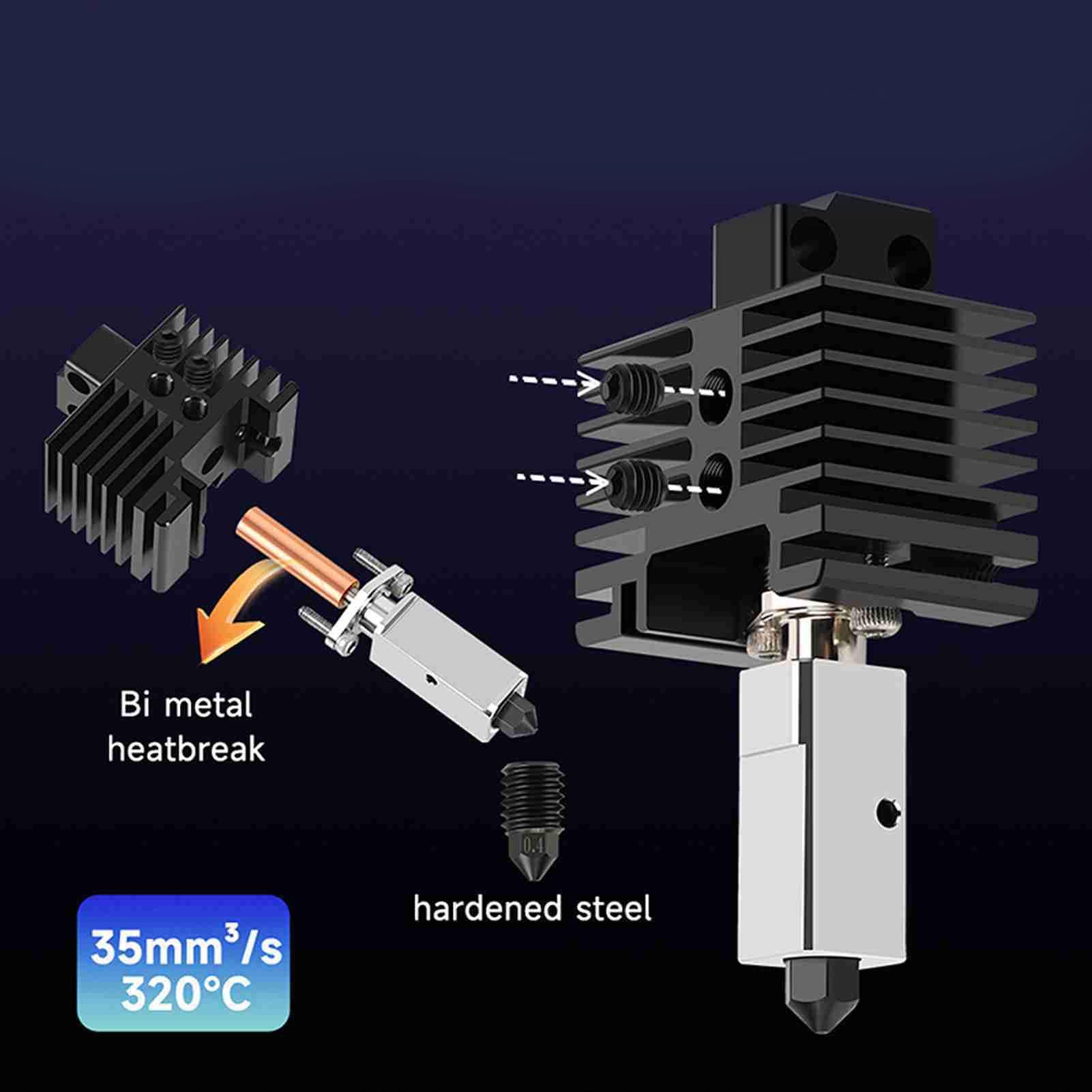 Amazon.co.jp: P1P P1S ホットエンドキット、0.4MM 硬化スチールノズル