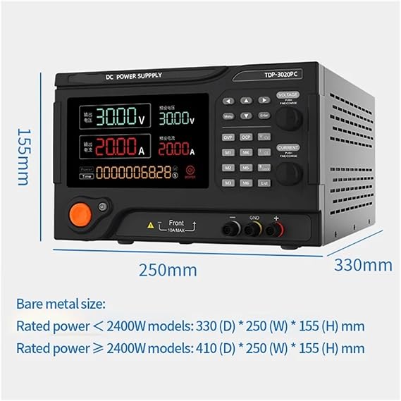 Programmable DC Regulated Power Supply 15V 60A Adjustable Constant Voltage Constant Current Programmable DC Power Supply(TDP-30100PC,110V)