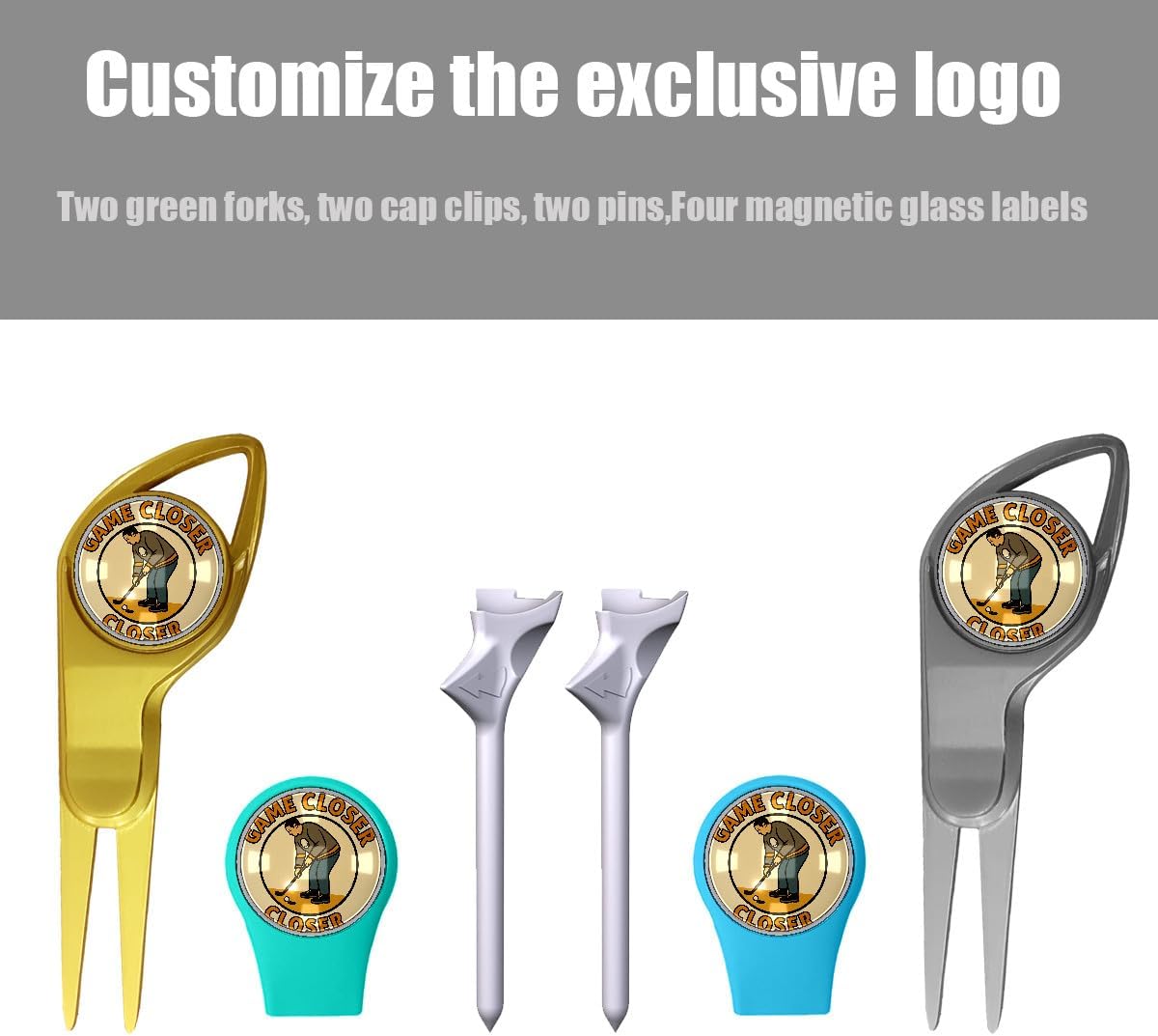 Game Closer Men's Golf Accessories Tools Kit Greens Forks Hat Clips Tees Magnetic Markers Golf Gifts Lovers for Players Perfect for Birthdays Father’s Day Anniversaries Retirement