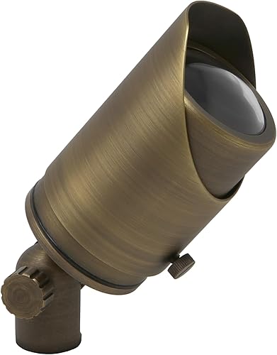 Miniatura 1 de Lightkiwi C4573 Foco de latón ajustable para exteriores con foco de iluminación LED para paisaje de bajo voltaje, perfecto para jardín, valla, luces