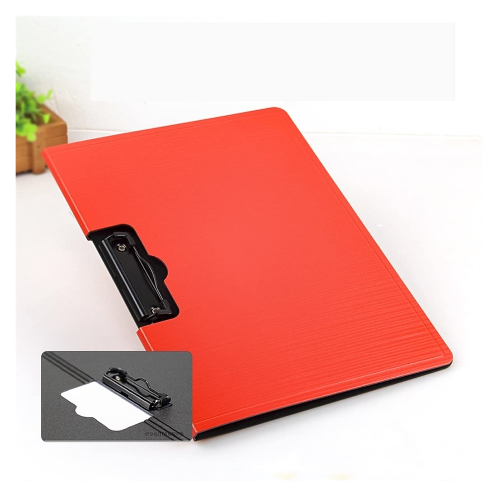 Mappen mit Taschen, Ordner-Berichtshülle mit Metallclip, 6-teiliges Set, Kunststoff-Aktenordner, Büro, Business, professionelles Briefpapier, Präsentationsordner in 6 Farben, Aktenordner (Farbe: Rot)