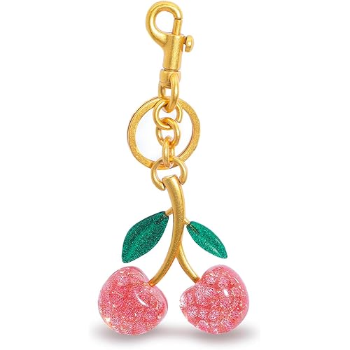 Keychain Cherry Bag Charms Purse: Key Chains Women Cute - Car keyrings leather handbags - Fashion enthusiasts