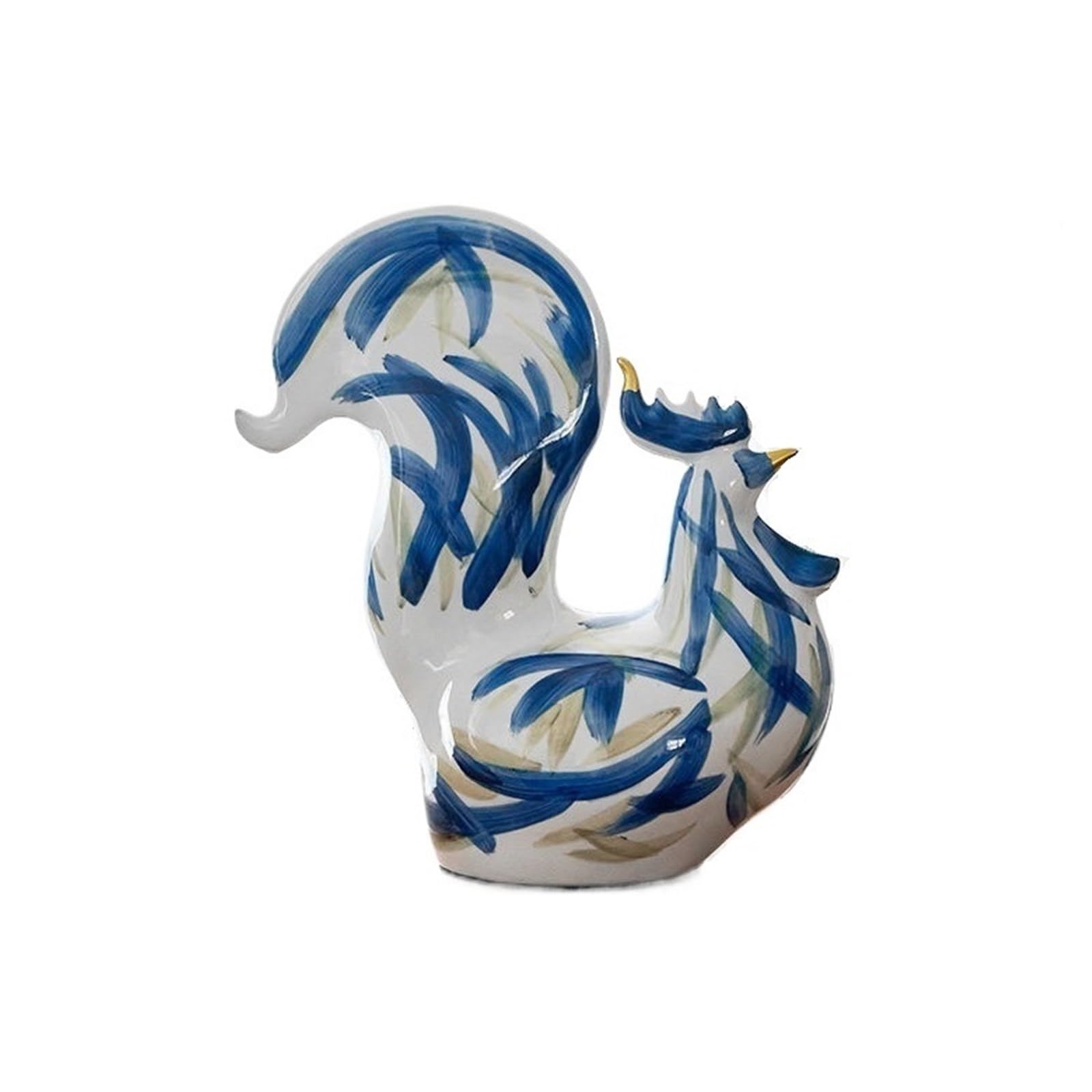 QINGGANG-0224 Desktop Decorations Ceramic Hand-painted Blue and White Porcelain Ornaments Suitable for Business Openings, Housewarmings