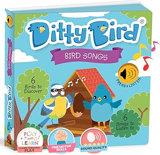 DITTY BIRD | Interactive Electronic Learning Book for Babies | 5 Birds to Discover | Musical Sound Book for Toddlers 1-3 | Interactive Baby Learning Toy