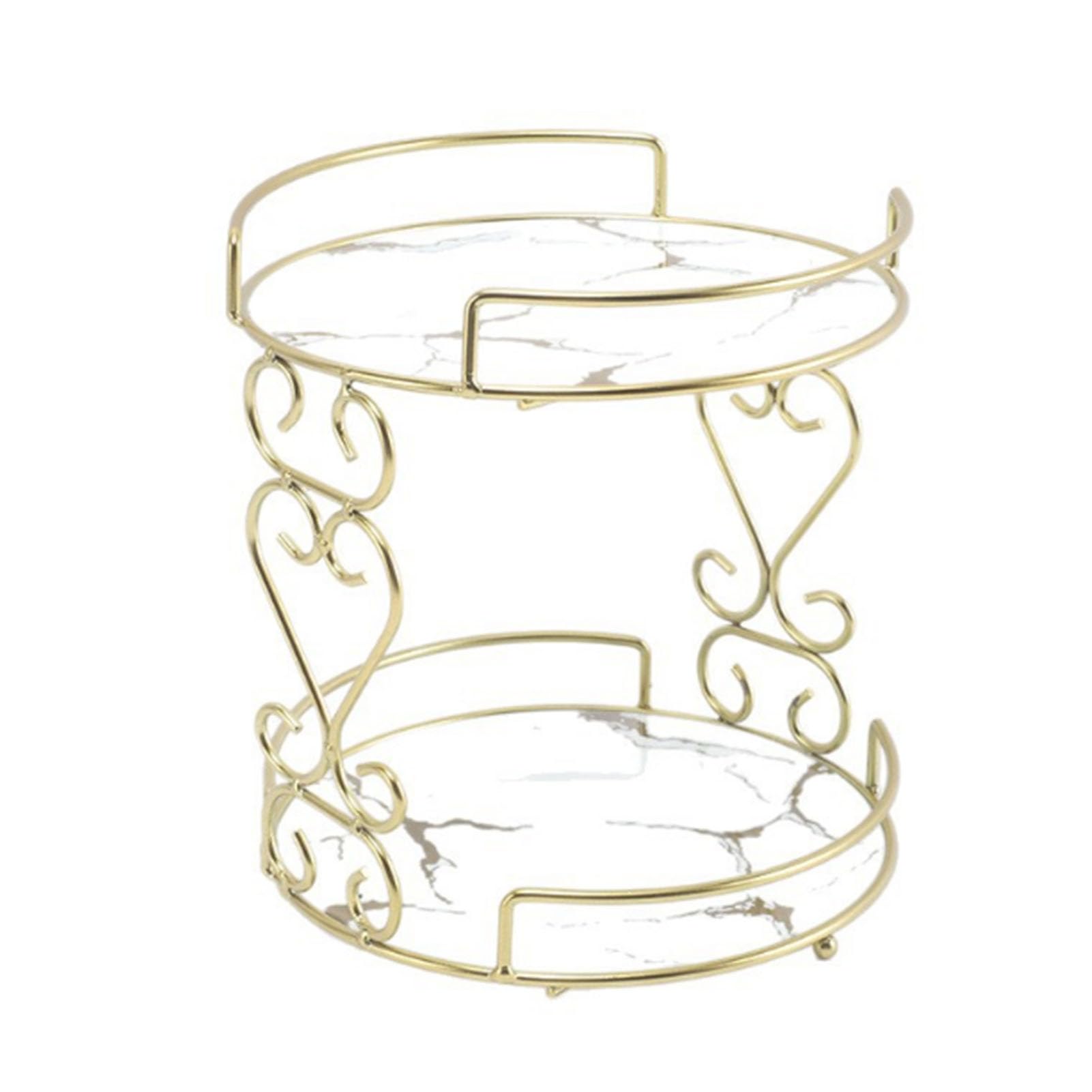 Generic Support de Rangement pour Cosmétiques, Organisateur de Maquillage Exquis à 2 Niveaux, Parfait pour la vanité de Salle de Bain, Le Fer et Le Verre (White)