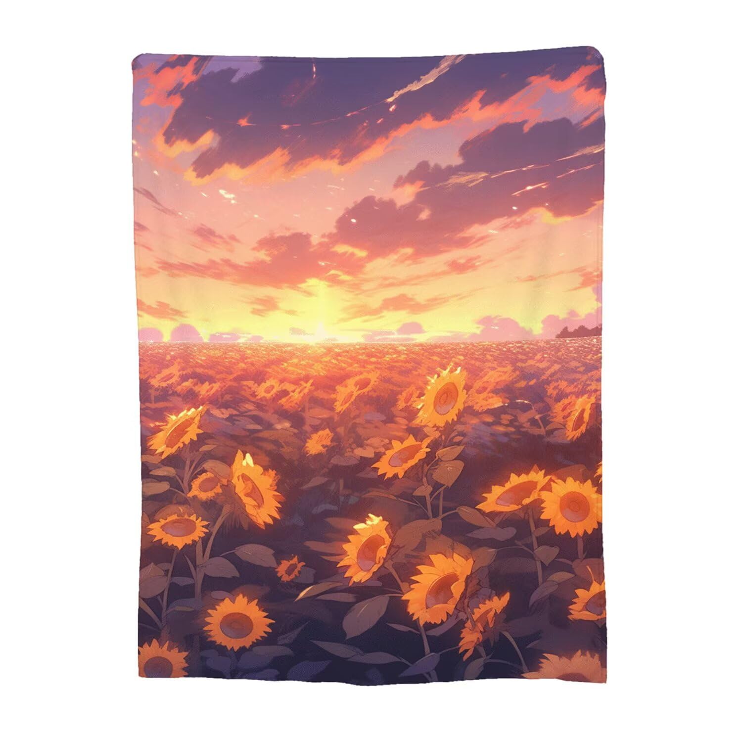 Couverture flanelle haut de gamme plaid polaire doux tournesol