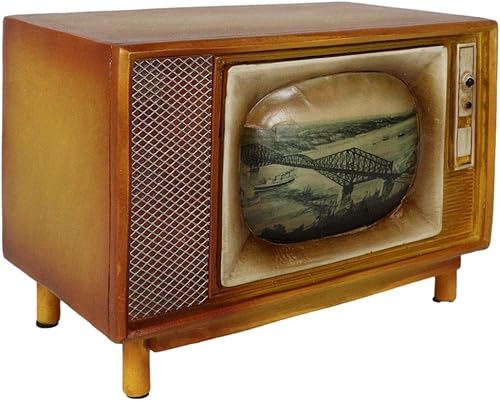 Miniatura 5 de Ebros Gift Juego de caja de televisión rectangular retro vintage de 6.75 pulgadas de largo, juego de caja de televisión con moneda de dinero, caja