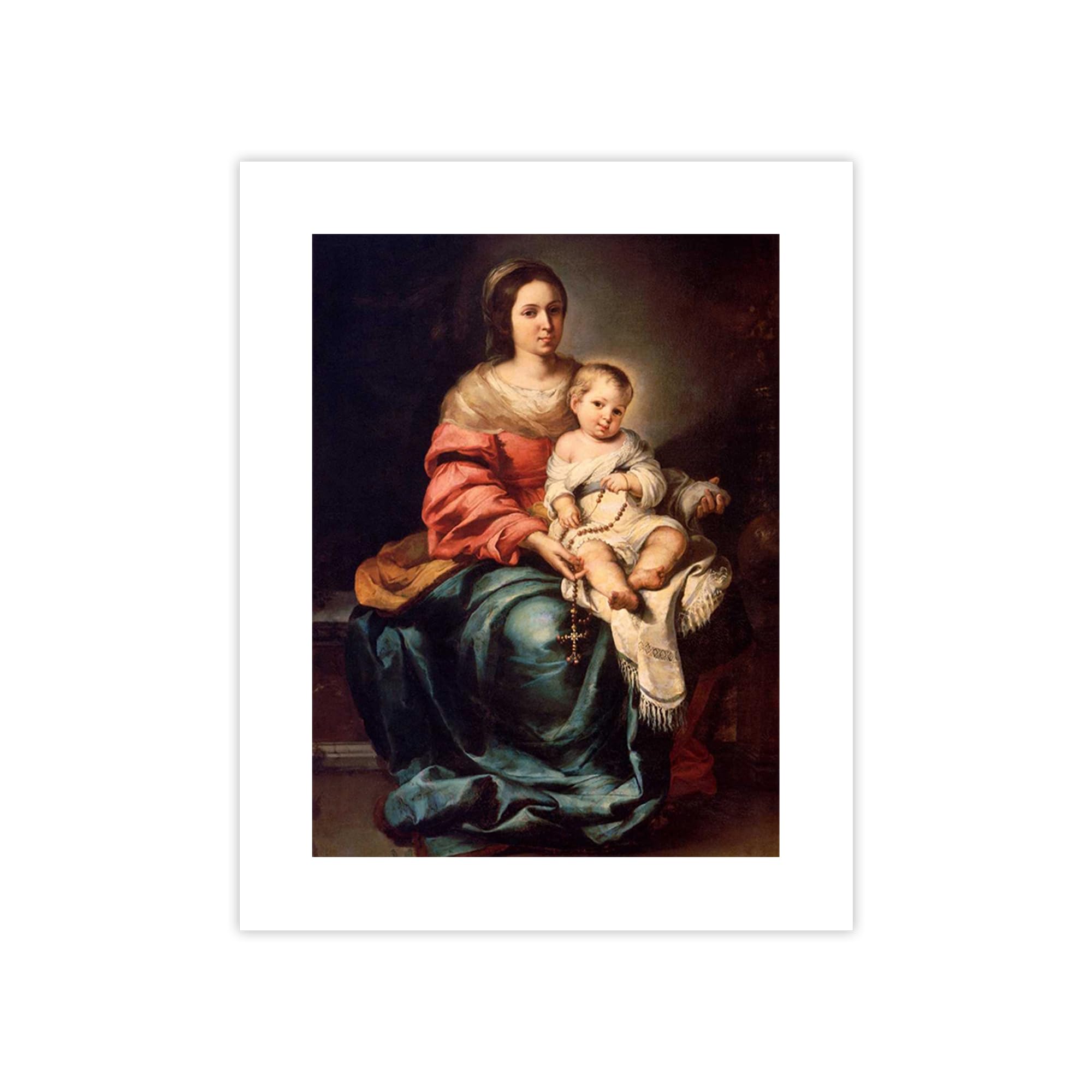 Madonna Del Rosario poster Murillo 100x75 cm pour créer un salon élégant au style classique