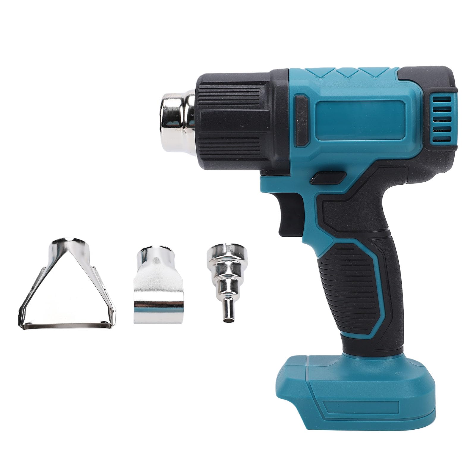 Pistola de calor inalámbrica, temperatura ajustable con batería y flujo de aire calentamiento rápido para reparación electrónica eliminación de pintura ABS azul