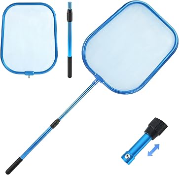 36" Hot Tub Pool Skimmer Net with Pole - Spa Net, Metal Blue