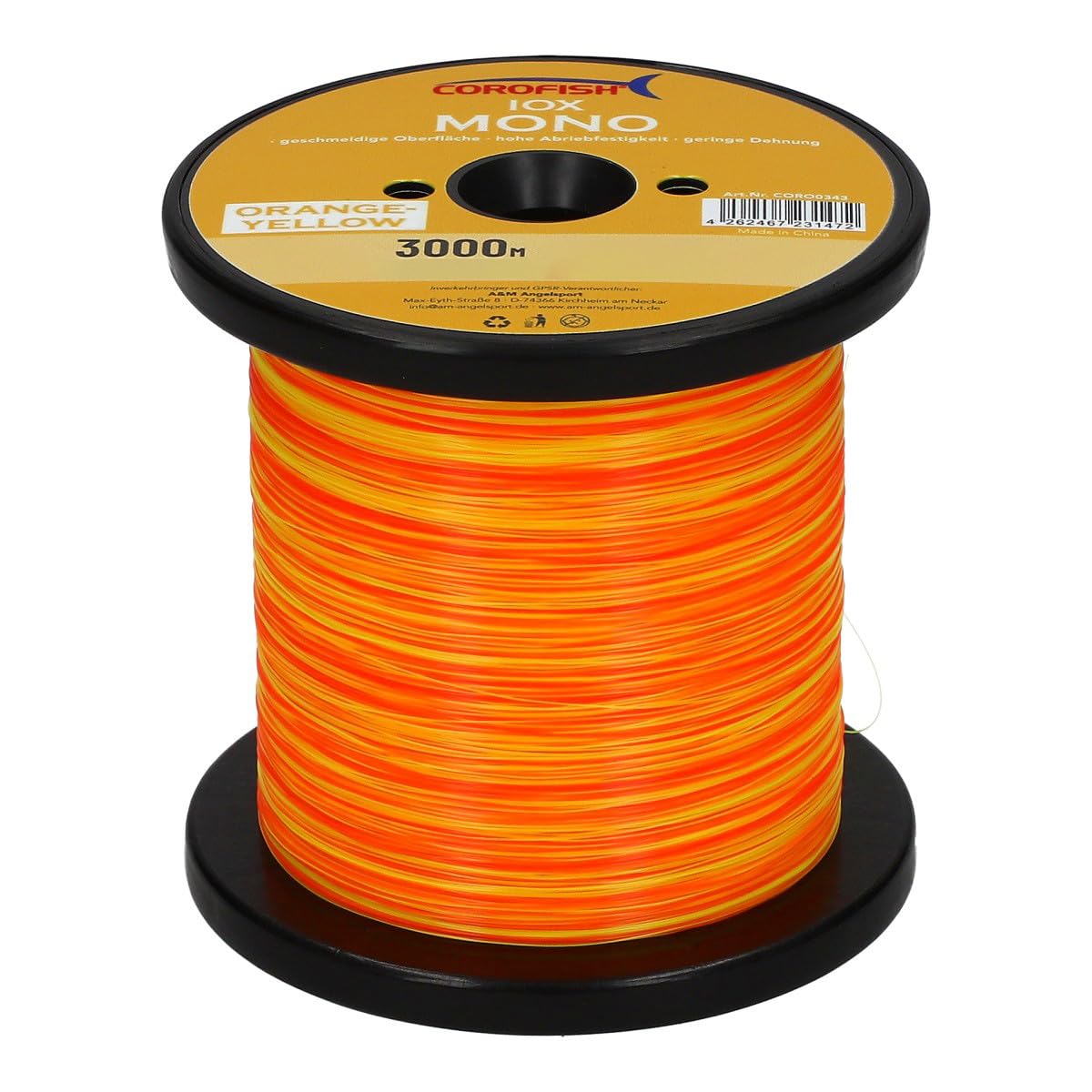 IOX Mono 3000m Orange/Yellow monofile Angel-Schnur alle Durchmesser