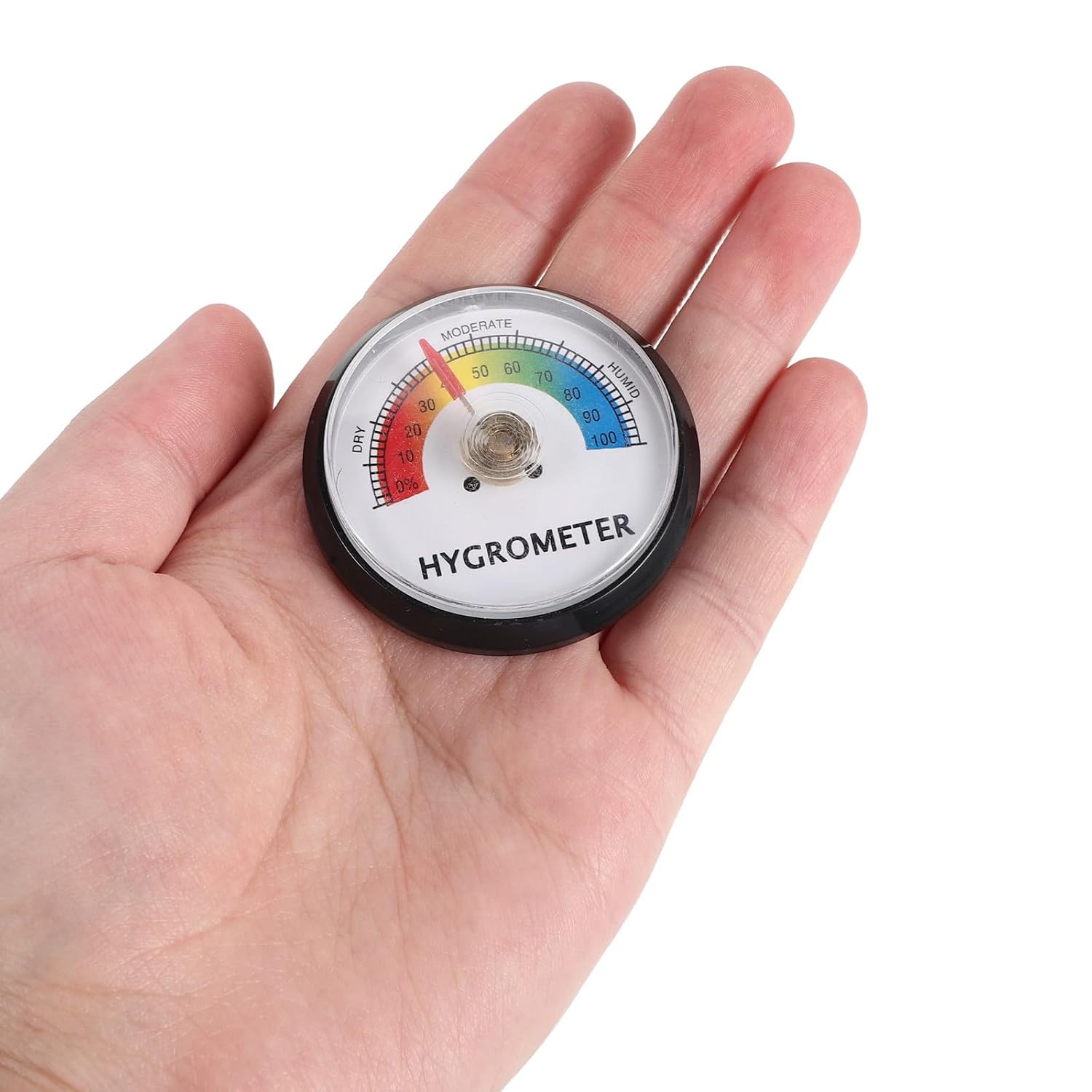 2pcs Waterproof Circular Humidity Meter for Reptile Enclosure and Turtle Habitat, Quick Response Reading, Accurate Terrarium Control, Plastic Material, Size 2.01x2.01x0.39in